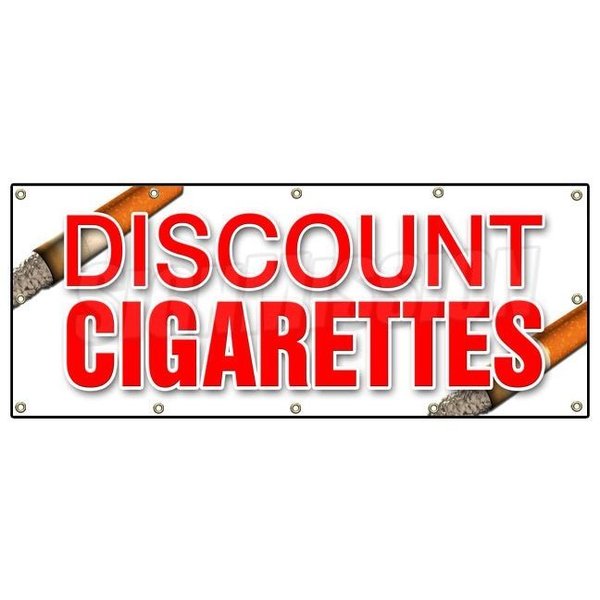 Signmission DISCOUNT CIGARETTES BANNER SIGN cheap tobacco smoking cigar smoke brand B-120 Discount Cigarettes